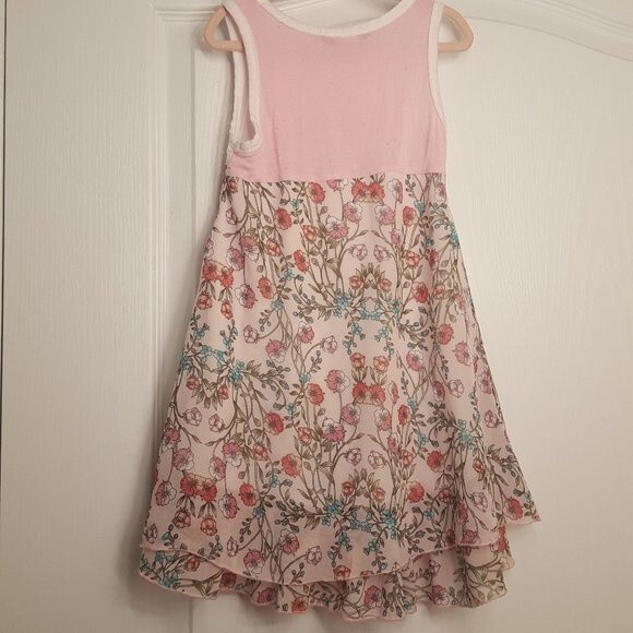 Miss Majesty Pink Floral Hi Lo Tank Dress Sheer Layers - Picture 5 of 6